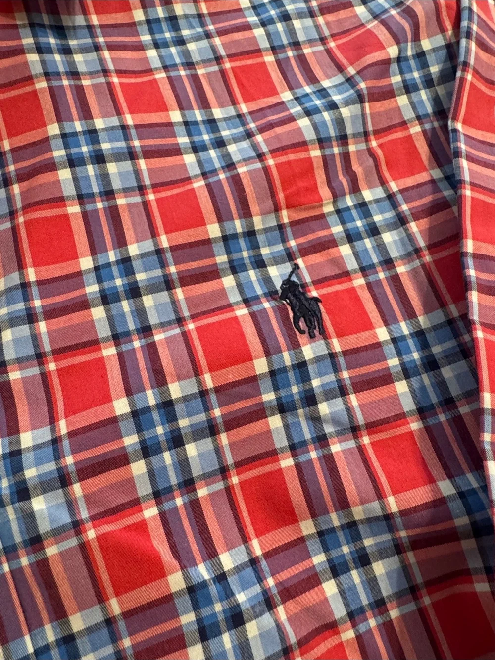 Ralph Lauren Red and Blue Plaid Button-Down Shirt